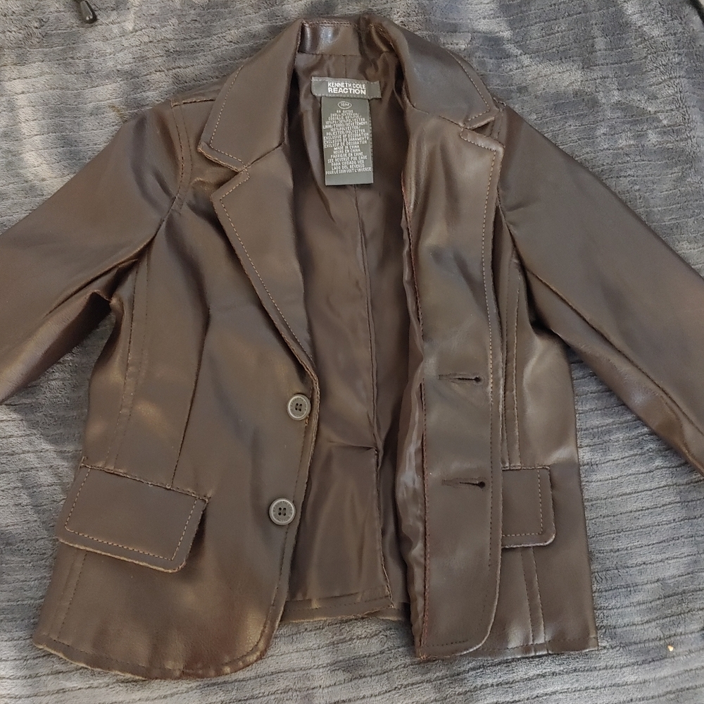 Kenneth Cole Reaction Pleather blazer size 18M